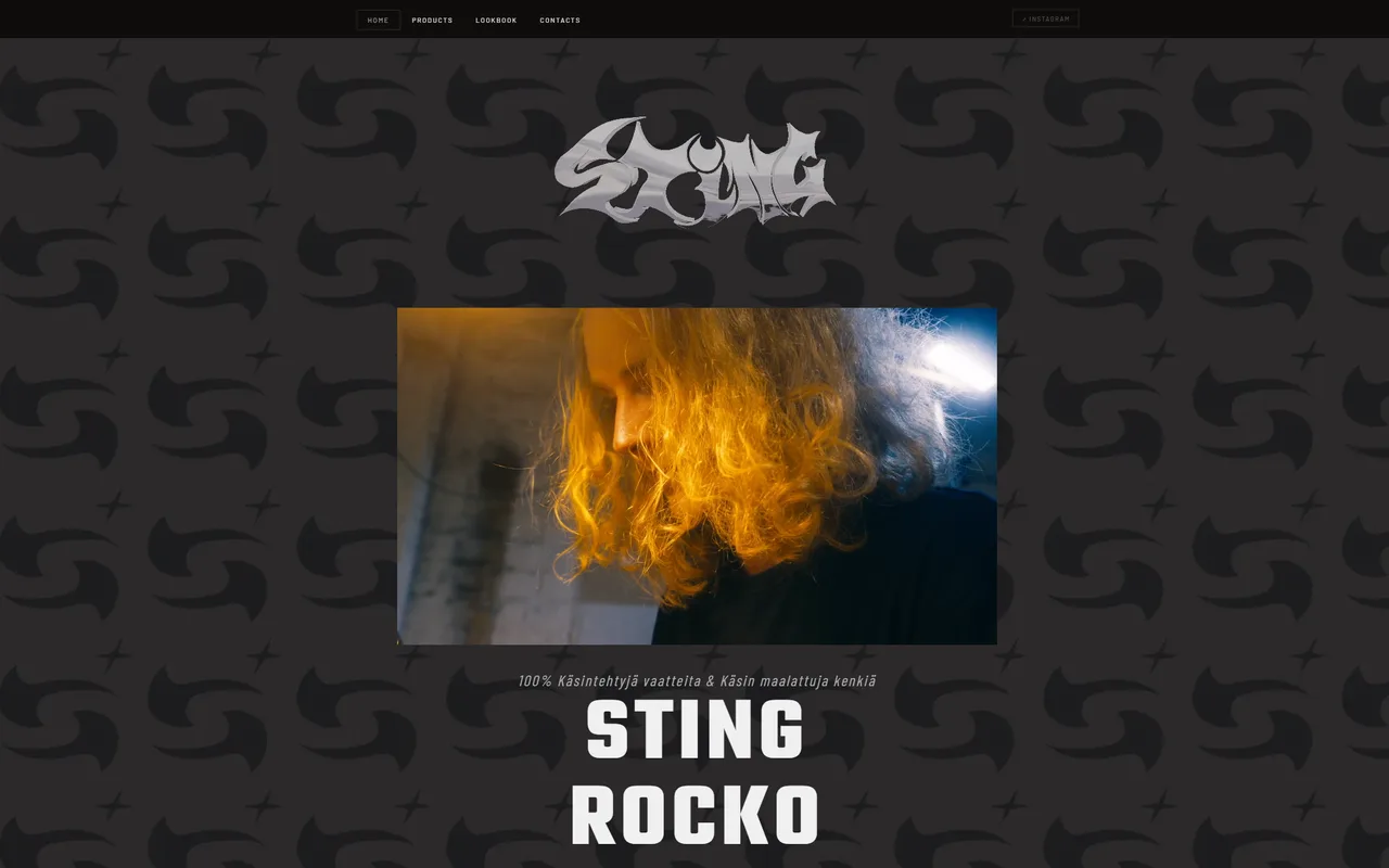 Sting Rocko -verkkokaupan etusivu